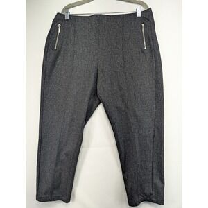 Retro Style XL TG Charcoal‎ Gray Herringbone Zipper Pocket Comfort Stretch Pants